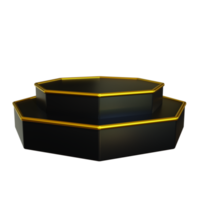 podio 3d de lujo negro y dorado