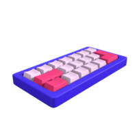 teclado mecánico ilustración 3d vista superior png