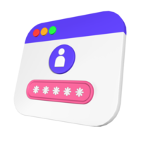 3D Password Input Illustration Design png