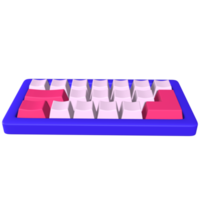 ilustración estilizada de teclado mecánico 3d png
