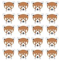 background made of red pandas vector