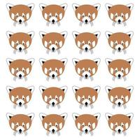 background made of red pandas vector