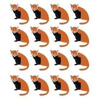 background made of red pandas vector