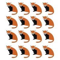 background made of red pandas vector