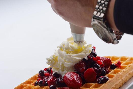 oblea de frutas de cerca foto