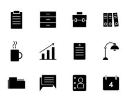 office line icons set vector