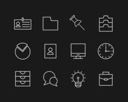 office line icons set vector