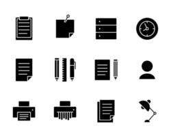 office line icons set vector