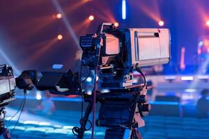 a television camera on the recording of a concert photo