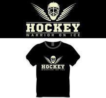 Hockey warrior on ice t shirt design vector