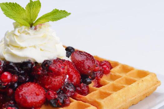 oblea de frutas de cerca foto