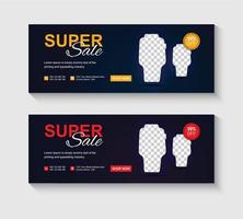 Super Sale Web Banner Design Template vector