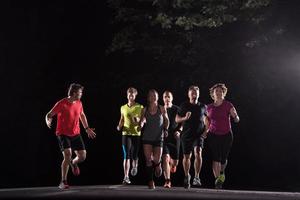 runners team on the night training photo