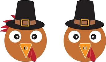 Turkey with Pilgrim Hat, Happy Fall, Thanksgiving Day, Happy Harvest, Vector Illustration File