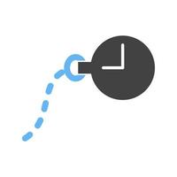 Pocket Watch Glyph Blue and Black Icon vector