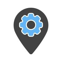 Location Settings Glyph Blue and Black Icon vector