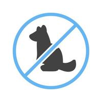 No Pet SIgn Glyph Blue and Black Icon vector