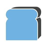 Slice of Bread Glyph Blue and Black Icon vector