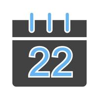 Calendar Glyph Blue and Black Icon vector