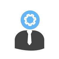 Admin Roles Glyph Blue and Black Icon vector