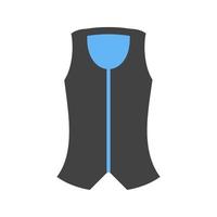 Vest Glyph Blue and Black Icon vector