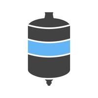 tanque de expansión glifo icono azul y negro vector