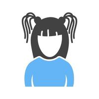 Gothic Girl Glyph Blue and Black Icon vector