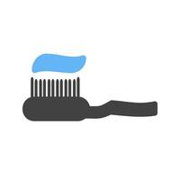 Toothbrush Glyph Blue and Black Icon vector