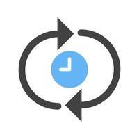 Time Optimization Glyph Blue and Black Icon vector