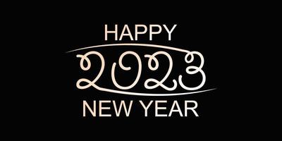 Happy new year 2023 logo with creative concept Premium Vector