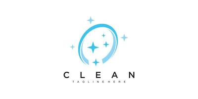 Creative cleaning concept logo ilustration design Premium Vector