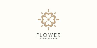 diseño de logotipo de flor con vector premium de concepto creativo