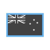 New Zealand Glyph Blue and Black Icon vector