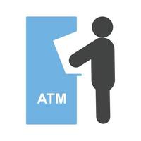 Transaction Glyph Blue and Black Icon vector