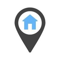 Home Location Glyph Blue and Black Icon vector