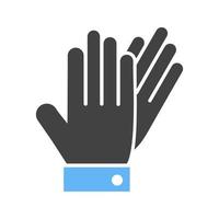 guantes de cuero glifo icono azul y negro vector