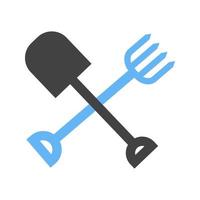 Farming Tools Glyph Blue and Black Icon vector