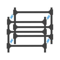 Scaffolding Glyph Blue and Black Icon vector