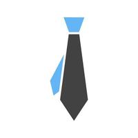 Tie Glyph Blue and Black Icon vector