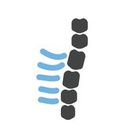 Spine Glyph Blue and Black Icon vector