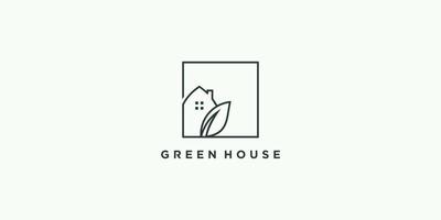 Green house logo design modern concept Premium Vector