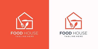diseño de logotipo de casa de comida con vector premium de concepto moderno creativo