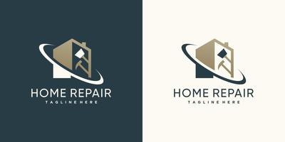 Home repair logo design template with modern concept vector