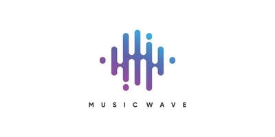 Music icon logo with modern abstract style design Premium Vector