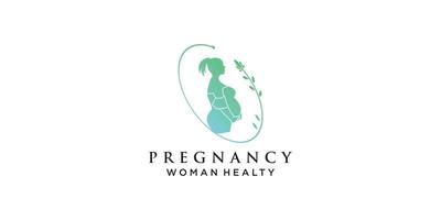 Pregnancy logo template with creative element and business design Premium Vector