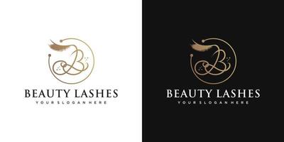 diseño de logotipo de pestañas de belleza de lujo premium vector parte 1