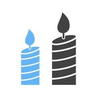 velas glifo icono azul y negro vector