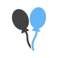Balloons Glyph Blue and Black Icon vector