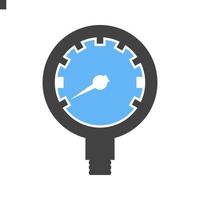 Manometer Glyph Blue and Black Icon vector