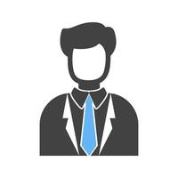 Casino Manager Glyph Blue and Black Icon vector
